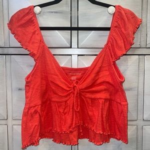AE Babydoll Flutter Sleeve Top